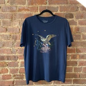 Vintage Lucky Brand Eagle Flag Short Sleeve cotton Graphic Tee
